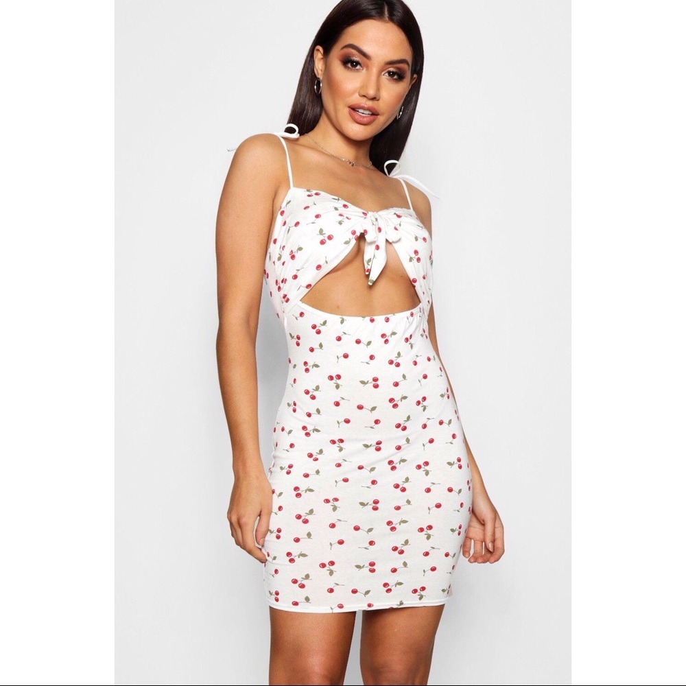Cherry dress with cutout size small
